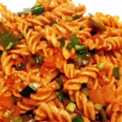 A picture of Homemade veg mayonnaise with yummy pasta.