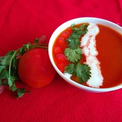 A picture of Tomato carrot soup.
