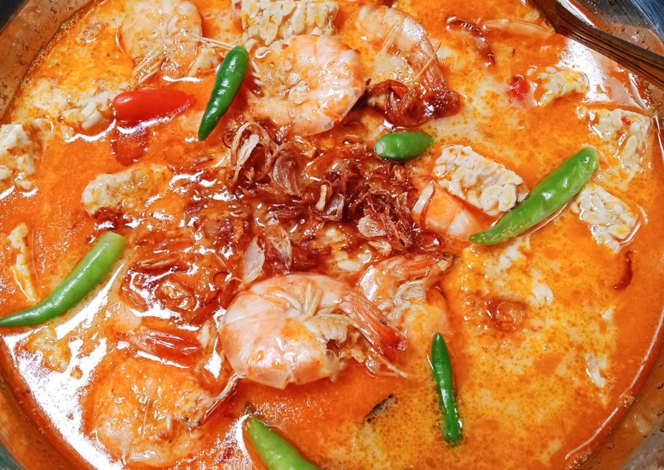 Gulai udang tempe