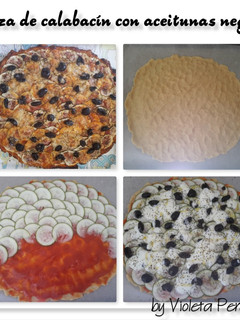 Una foto de Pizza de calabacín con olivas negras