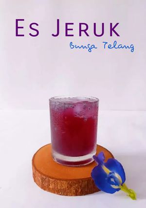 Foto resep Es Jeruk Bunga Telang