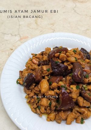 Foto resep Tumis Ayam Jamur Ebi (Isian Bacang)