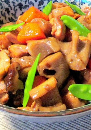 A picture of Simple Chicken and Vegetable Simmer (Chikuzen-ni).
