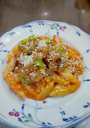 Foto resep Spicy cheesy tteokbokki