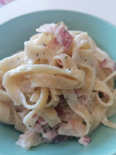 Una foto de Pasta carbonara