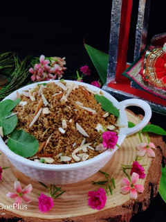 A picture of Dhaniya Panjiri Prashad for janmastami.