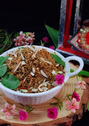 A picture of Dhaniya Panjiri Prashad for janmastami.