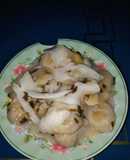 Chuối xào với dừa non