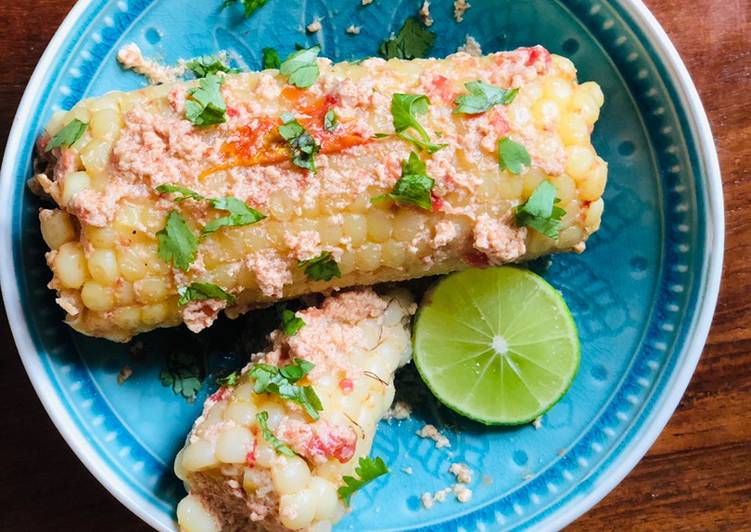 Corn on the cob in coconut sauce