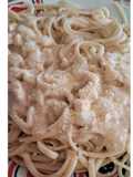 Fideos con salsa blanca