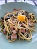 Spatzle épinard jambon et lard, parmesan