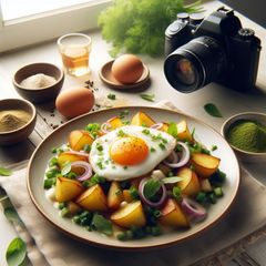 Peruvian Potato and Egg Breakfast Hash: A picture of Peruvian Potato and Egg Breakfast Hash:.