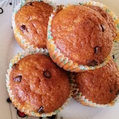 A picture of BANANA🍌 BREAD/MUFFINS 😋 WITH CHOCOLATE CHIPS #myfirstrecipe.