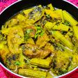 Vegetarian fish with banana curry