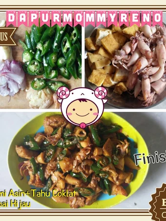 Cara Simple Membikin Resep  Cumi Asin + Tahu Coklat Cabai Hijau yang Lezat Sekali, Bikin Ketagihan