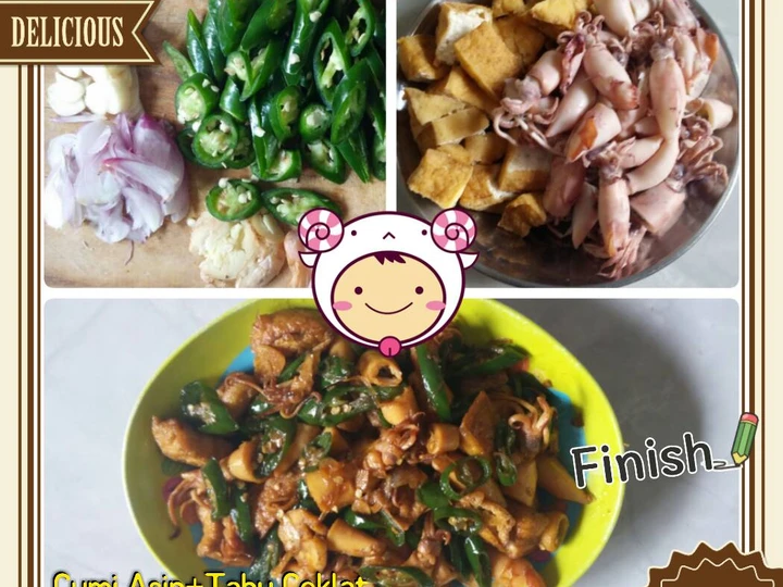 Cara Simple Membikin Resep  Cumi Asin + Tahu Coklat Cabai Hijau yang Lezat Sekali, Bikin Ketagihan