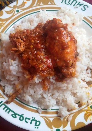 Shinkafa da miya ainihin hoton girkin