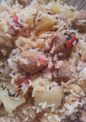 A picture of Veg soya pulav.