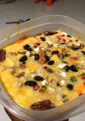 A picture of Custard fruits salad.