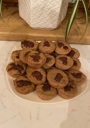 Banános muffin csokidarabokkal recept fotója