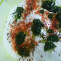 A picture of Dahi vada.