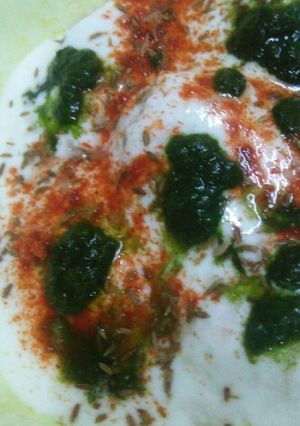 A picture of Dahi vada.