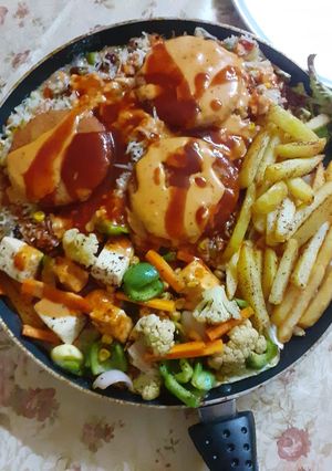 A picture of Vegetable sizzler.