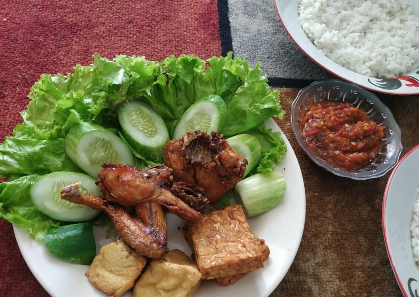 Pecel ayam ala rumahan