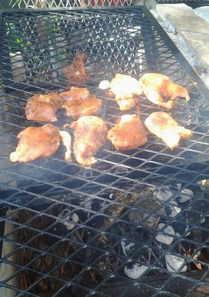 A picture of Floridian backyard grilled chicken.