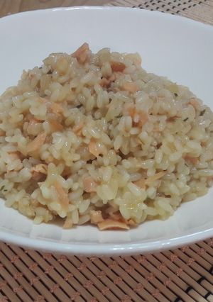 O poză a rețetei Risotto cu somon afumat.