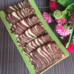 Egg White Zebra Cake aka Kue Zebra Putih Telur রেসিপির প্রধান ছবি
