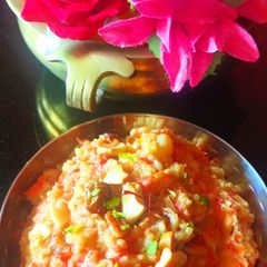 A picture of Carrot broken wheat halwa.
