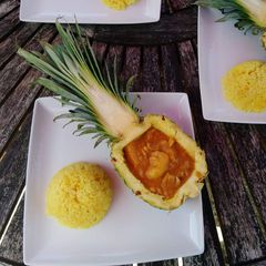 A picture of Tropical Pineapple Chicken Curry.