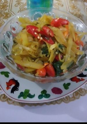 Foto resep Tumis Pepaya,Kulit Mlinjo,daun so