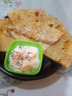 A picture of Leftover rice pratha.