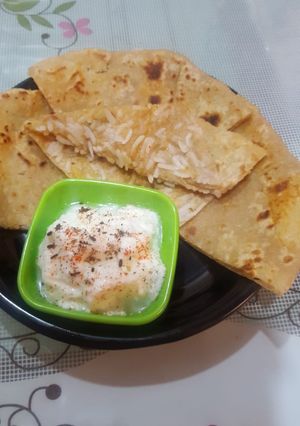 A picture of Leftover rice pratha.