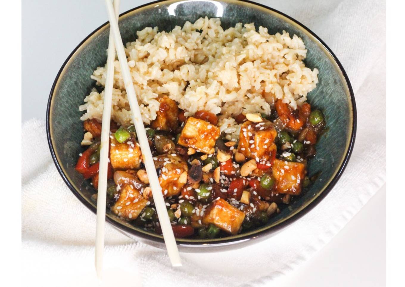 General Tso tofu stir fry