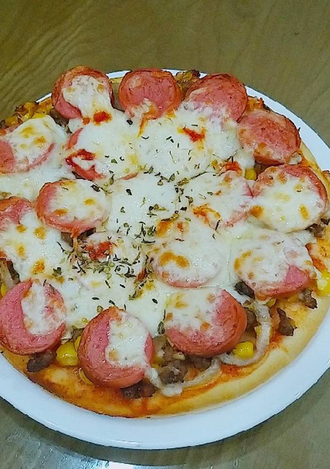 Hình của món Pizza bò băm xúc xích - Airfryer.