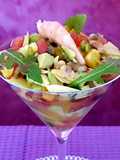 Ceviche de almejas con aguacate y melocotón al aroma de naranja