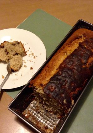 Una foto de Queque de plátano con chocolate
