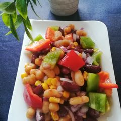 A picture of Mexican  beans salad.