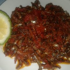 A picture of Wet fried omena.