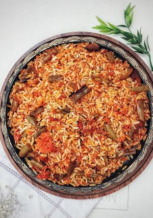 عکسی از دستور لوبیا پلو با گوشت تکه ای😍