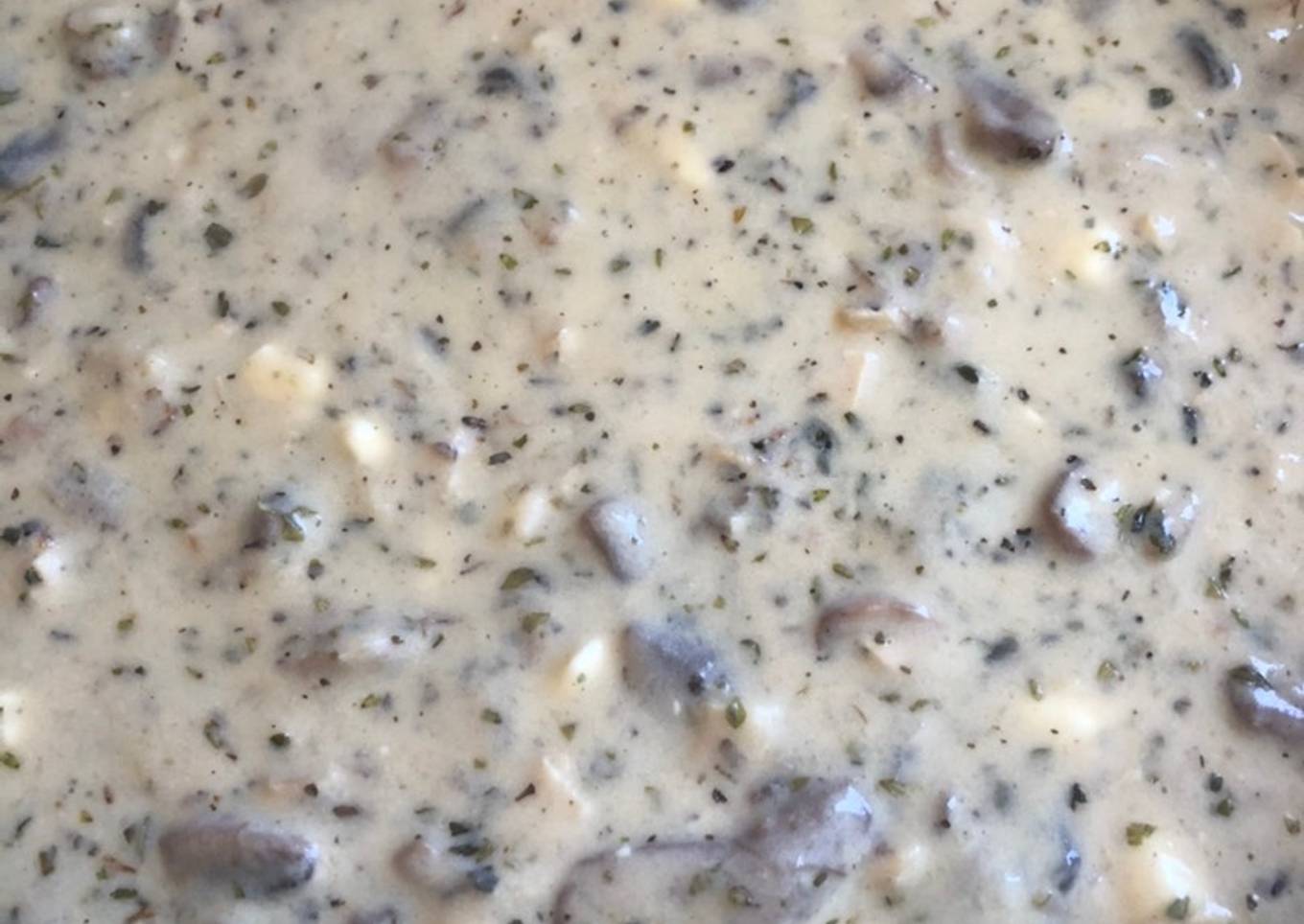 Salsa blanca de pollo champiñón