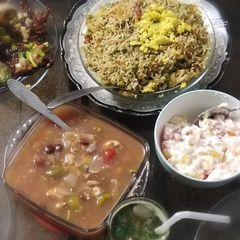 EGG FRIED RICE WITH CHICKEN MANCHURIAN 😍 A picture of EGG FRIED RICE WITH CHICKEN MANCHURIAN 😍.