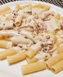 Tortiglioni amb falsa salsa carbonara