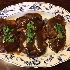 California Farm Succulent Roasted Pork Steak A picture of California Farm Succulent Roasted Pork Steak.