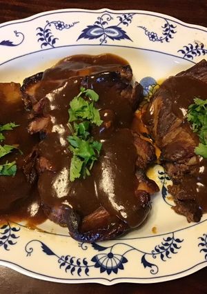 A picture of California Farm Succulent Roasted Pork Steak.