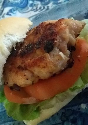 Una foto de Hamburguesas de picada de pollo