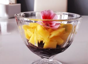 Zdjęcie przepisu Pudding z tapioką i mango.